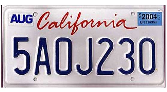 Car License Number California