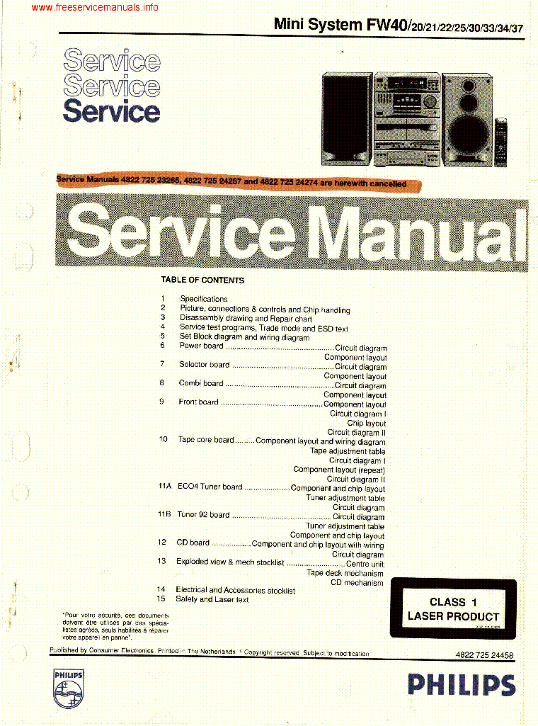 Philips fw40 service manual pdf